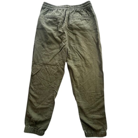 J. Crew Point Sur Army Green Linen Blend Pull On Jogger Pants- Size 00 - Picture 6 of 11
